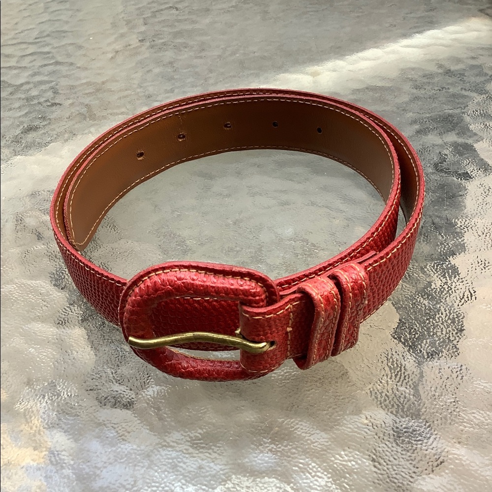 Red Textured Belt